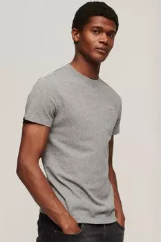 Винтажная футболка из органического хлопка с вышивкой Superdry, серый