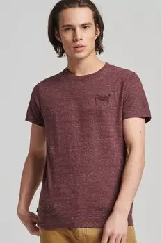 Винтажная футболка из органического хлопка с вышивкой Superdry, красный