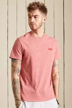 Винтажная футболка из органического хлопка с вышивкой Superdry, красный