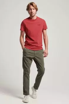 Винтажная футболка из органического хлопка с вышивкой Superdry, красный