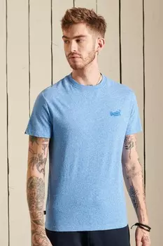 Винтажная футболка из органического хлопка с вышивкой Superdry, синий