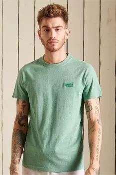 Винтажная футболка из органического хлопка с вышивкой Superdry, зеленый