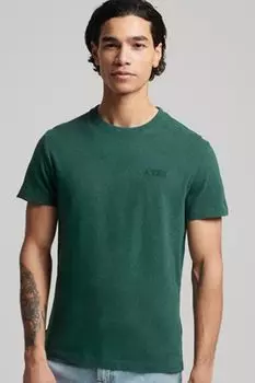 Винтажная футболка из органического хлопка с вышивкой Superdry, зеленый