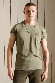 Винтажная футболка из органического хлопка с вышивкой Superdry, зеленый
