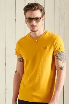 Винтажная футболка из органического хлопка с вышивкой Superdry, желтый