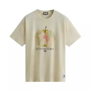 Винтажная футболка Kith New York To The World с яблоком Sandrift