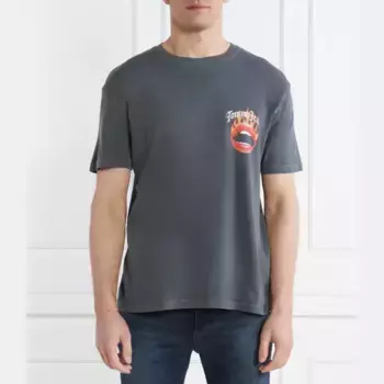 Винтажная футболка обычного кроя с огненными губами Tommy Hilfiger, черный