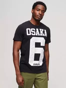 Винтажная футболка Osaka 6 Superdry, черный как смоль
