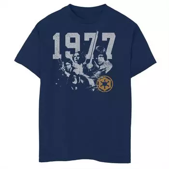Винтажная футболка Rebel Group 1977 года для мальчиков 8–20 лет со «Звездными войнами» Licensed Character, синий