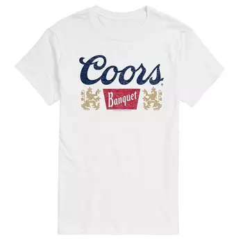 Винтажная футболка с графическим логотипом Big & Tall Coors Banquet Licensed Character, белый