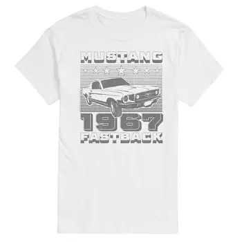Винтажная футболка с графическим рисунком Big & Tall Ford Mustang Fastback Licensed Character, белый
