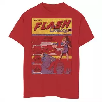 Винтажная футболка с графическим рисунком и обложкой Flash Comics для мальчиков 8–20 лет Licensed Character