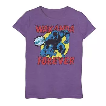 Винтажная футболка с графическим рисунком Marvel Black Panther для девочек 7–16 лет Marvel