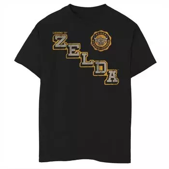 Винтажная футболка с графическим рисунком Nintendo Zelda Varsity Triforce для мальчиков 8–20 лет Licensed Character
