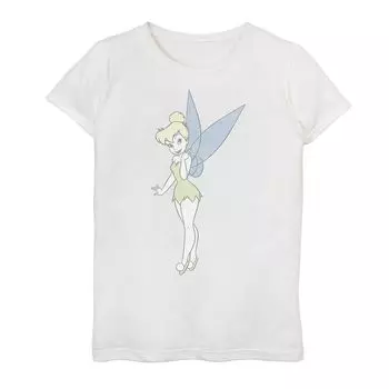 Винтажная футболка с изображением Диснея «Питер Пэн» для девочек 7–16 лет, Тинкер Белл Disney