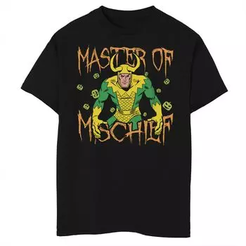Винтажная футболка с изображением портрета Локи для мальчиков 8–20 лет Marvel Master Of Mischief Marvel