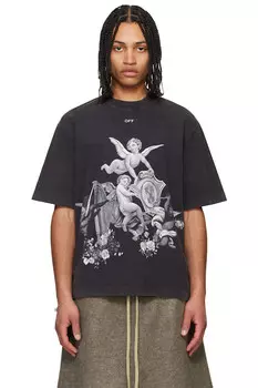 Винтажная футболка с изображением путти Off-White, черный