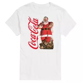 Винтажная футболка с изображением Санта-Клауса Big & Tall Coca-Cola Licensed Character, белый