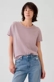 Винтажная футболка с коротким рукавом из 100% органического хлопка Gap, фиолетовый