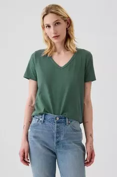 Винтажная футболка с коротким рукавом из 100% органического хлопка Gap, зеленый