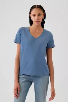 Винтажная футболка с коротким рукавом из 100% органического хлопка Gap, синий