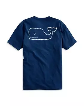 Винтажная футболка с короткими рукавами и карманами Vineyard Vines Кит, синий