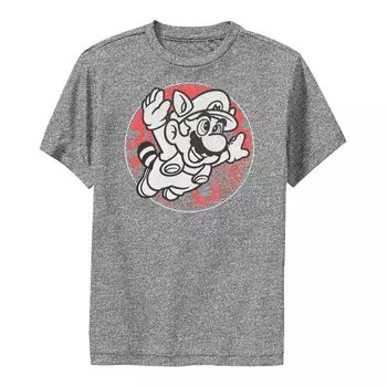 Винтажная футболка с круглым портретом Nintendo Super Mario Raccoon для мальчиков 8–20 лет Licensed Character