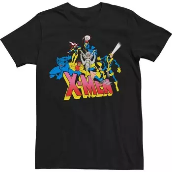 Винтажная футболка с логотипом Big & Tall Marvel X Men Group Licensed Character, черный