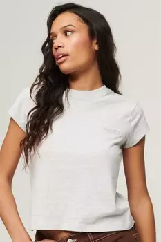 Винтажная футболка с логотипом и короткими рукавами Superdry, серый