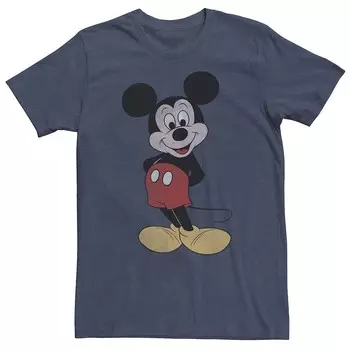 Винтажная футболка с Микки Маусом Disney's Big & Tall в позе Микки Licensed Character, цвет Navy Heather