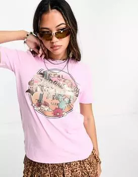 Винтажная футболка с надписью Superdry лавандового цвета