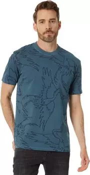 Винтажная футболка с перекрашенным принтом Superdry, цвет Blue Bottle Overdye