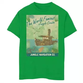 Винтажная футболка с плакатом Disney Jungle Cruise для мальчиков 8–20 лет «Всемирно известный круиз» Licensed Character