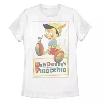 Винтажная футболка с портретным рисунком Disney's Pinocchio Juniors Licensed Character