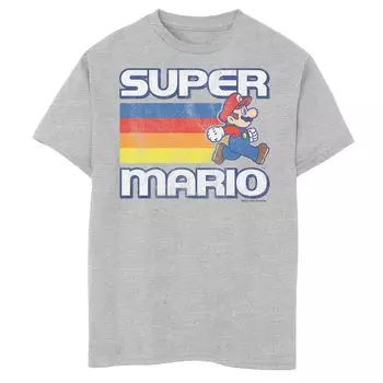 Винтажная футболка с портретом Rainbow Run для мальчиков 8–20 лет Nintendo Super Mario Licensed Character