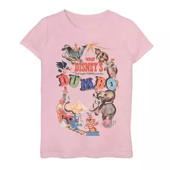 Винтажная футболка с постером к фильму Disney's Dumbo Girls 7–16 с графическим рисунком Licensed Character