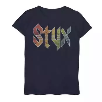 Винтажная футболка с радужным логотипом Styx для девочек 7–16 лет Epic Rights Styx Licensed Character