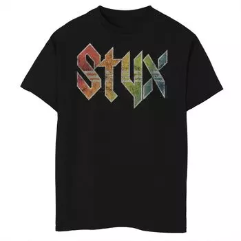 Винтажная футболка с радужным логотипом Styx для мальчиков 8–20 лет Epic Rights Styx Licensed Character