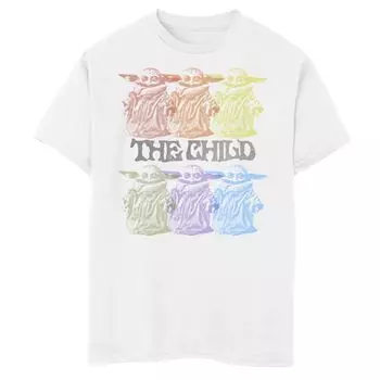 Винтажная футболка с радужным рисунком «Невинность» для мальчиков 8–20 лет «Звездные войны: Мандалорец» Star Wars