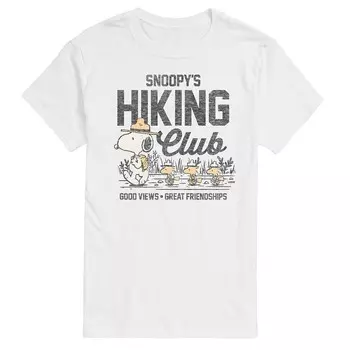 Винтажная футболка с рисунком Big & Tall Peanuts Snoopy's Hiking Club Licensed Character, белый