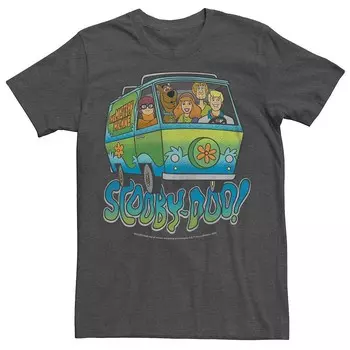 Винтажная футболка с рисунком Big & Tall Scooby-Doo Gang Mystery Machine Licensed Character, цвет Charcoal Heather