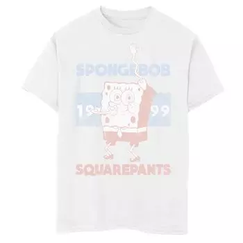 Винтажная футболка с рисунком «Губка Боб Квадратные Штаны» Nickelodeon для мальчиков 8–20 лет с затычкой в позе носа Nickelodeon
