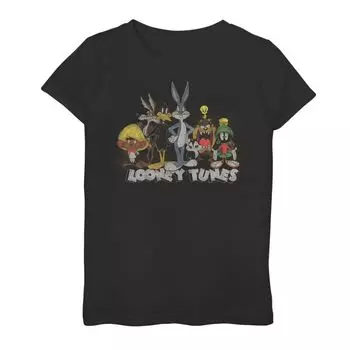 Винтажная футболка с рисунком Looney Tunes Looney Crew для девочек 7–16 лет, групповая съемка Licensed Character