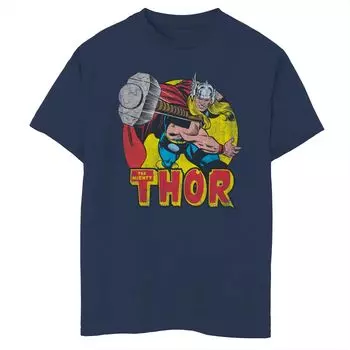 Винтажная футболка с рисунком Marvel Mighty Thor Hammer для мальчиков 8–20 лет Licensed Character