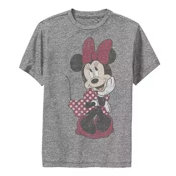 Винтажная футболка с рисунком «Микки Маус и друзья» Disney для мальчиков 8–20 лет, застенчивая Минни Маус Disney