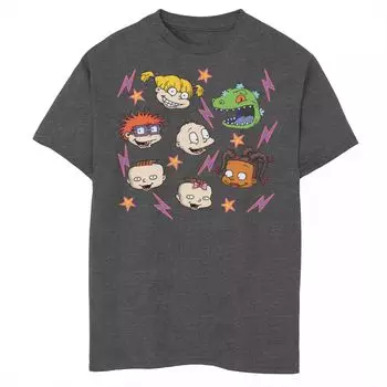 Винтажная футболка с рисунком Nickelodeon Rugrats для мальчиков 8–20 лет, плавающие вокруг детских мордашек Licensed Character