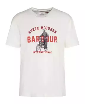 Винтажная футболка с рисунком спидвея Barbour, белый