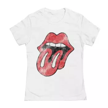 Винтажная футболка с рисунком в виде язычка для юниоров Rolling Stones Licensed Character, белый