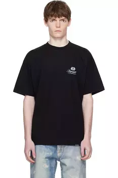 Винтажная футболка с ручной росписью Represent, черный