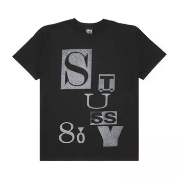 Винтажная футболка Stussy Blocks, черная